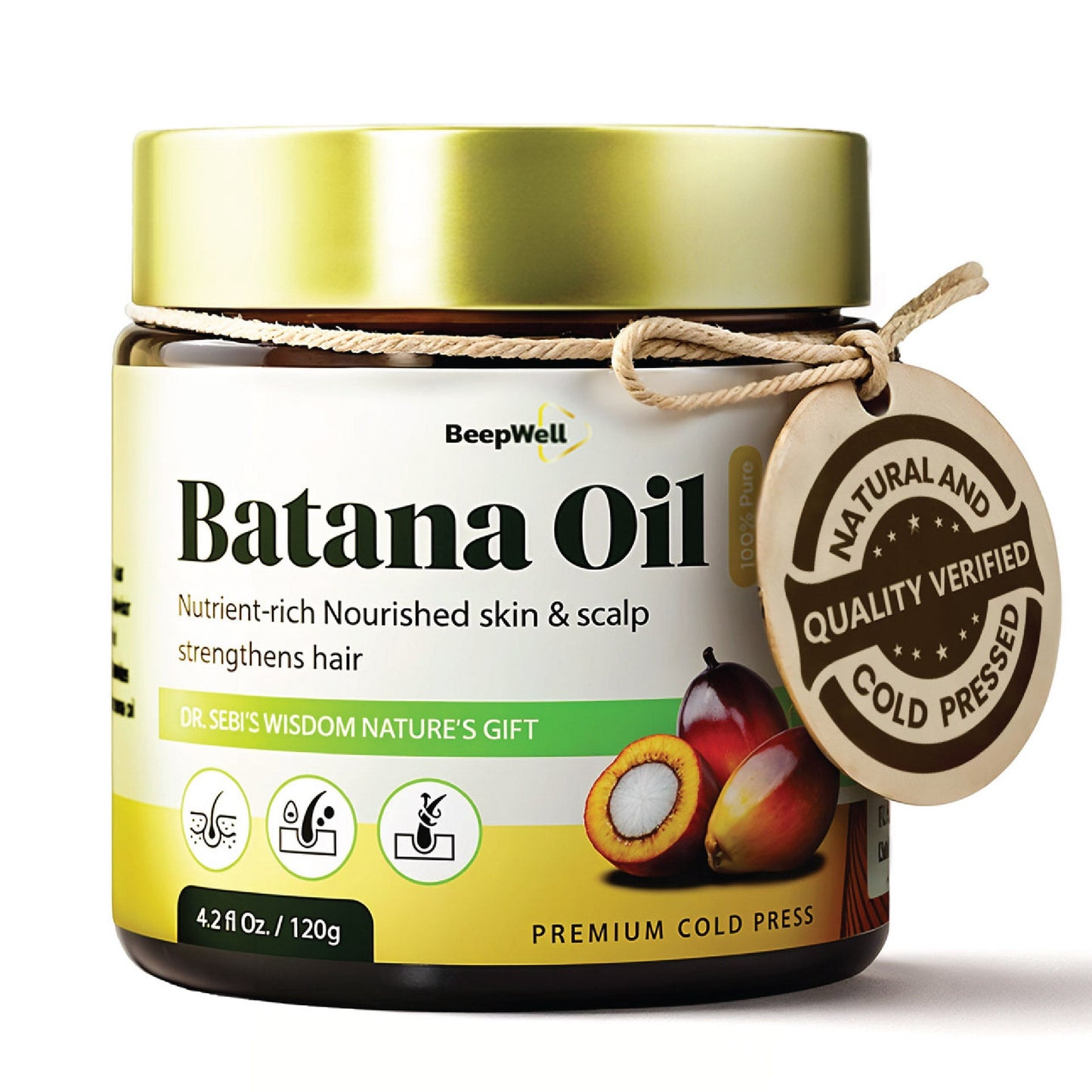 Natural Batana Oil from Honduras (4.2 fl oz) – Dr. Sebi Inspired Hair & Scalp Nourishment  – Unrefined Formula for Hydrated, Healthy-Looking Hair